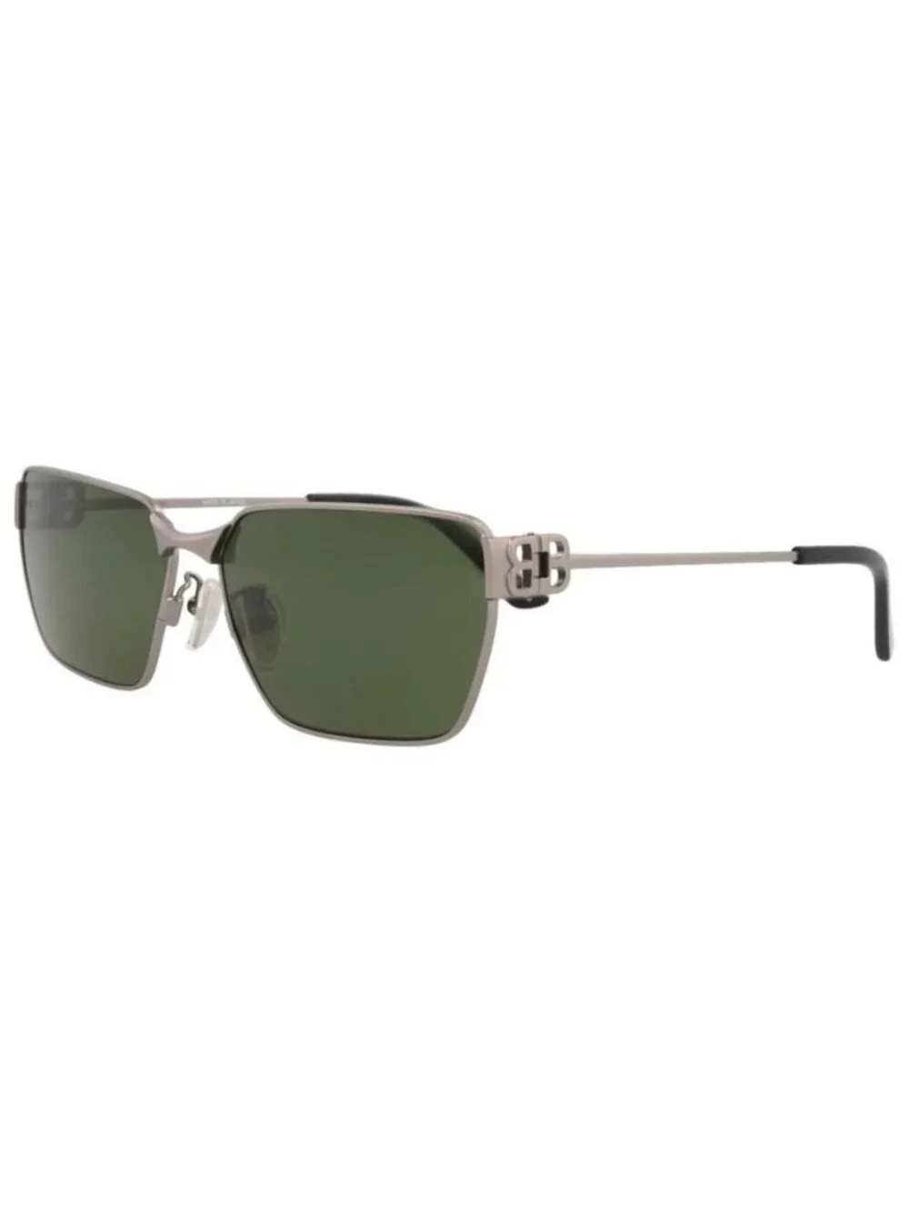 New Balenciaga Unisex Square/Rectangle Ruthenium Ruthenium Green Fashion Designe